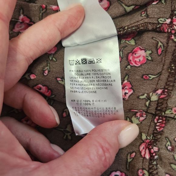 Talulah Tiered Midi Dress Brown Pink Ditsy Floral Smocked w/ Tie Shoulders S - Picture 7 of 13